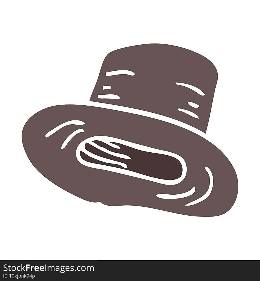 Flat Color Illustration Cartoon Top Hat