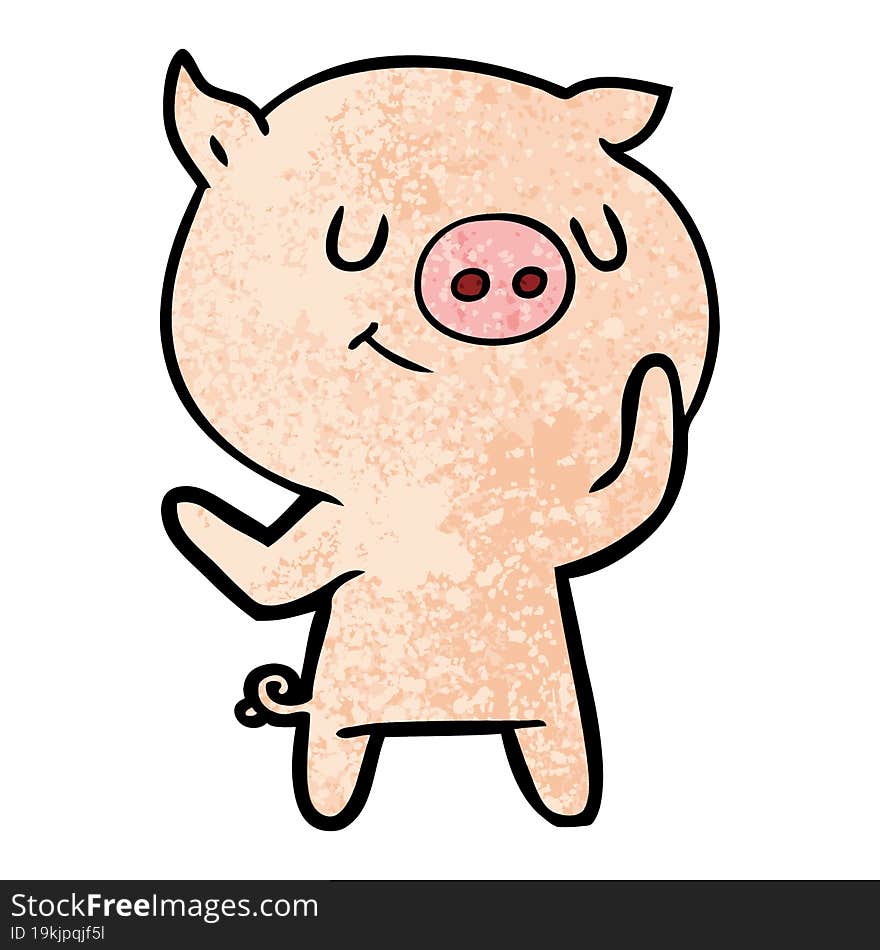 happy cartoon pig. happy cartoon pig