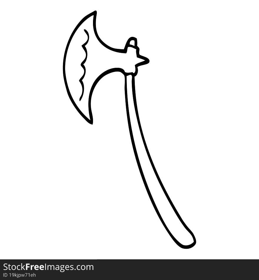 line drawing cartoon medieval axe