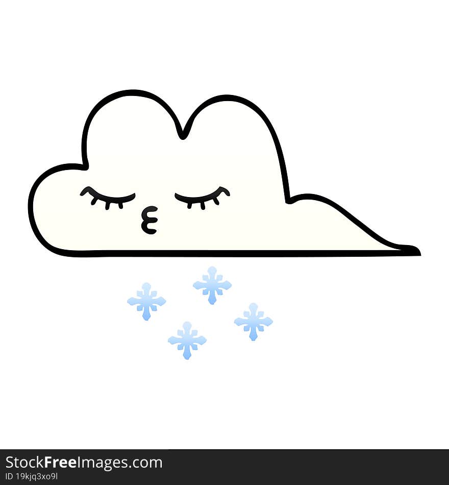 gradient shaded cartoon snow cloud