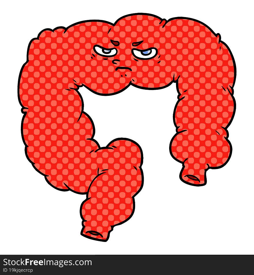 cartoon angry colon. cartoon angry colon