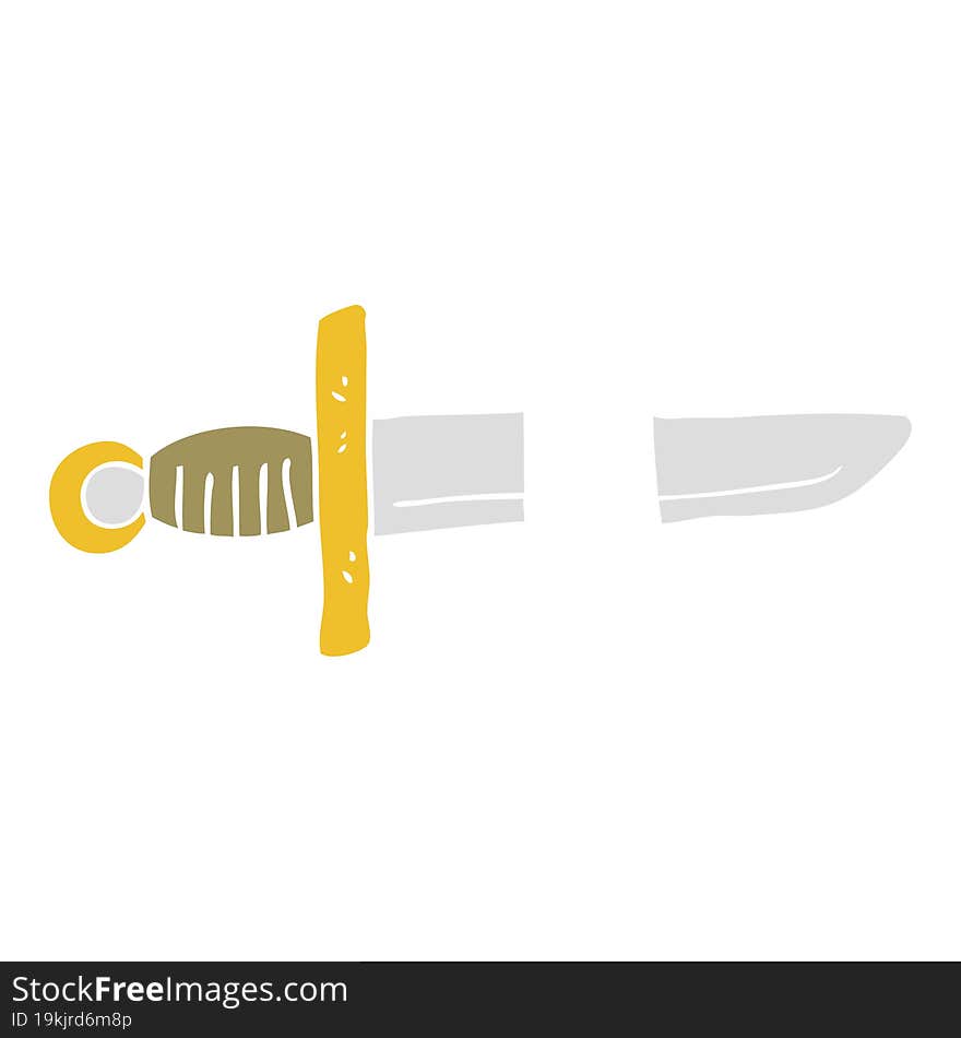 flat color illustration of a cartoon tattoo knife symbol