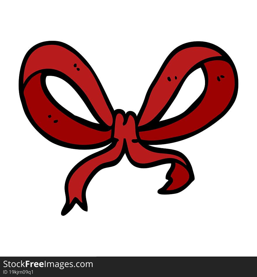 cartoon doodle red bow