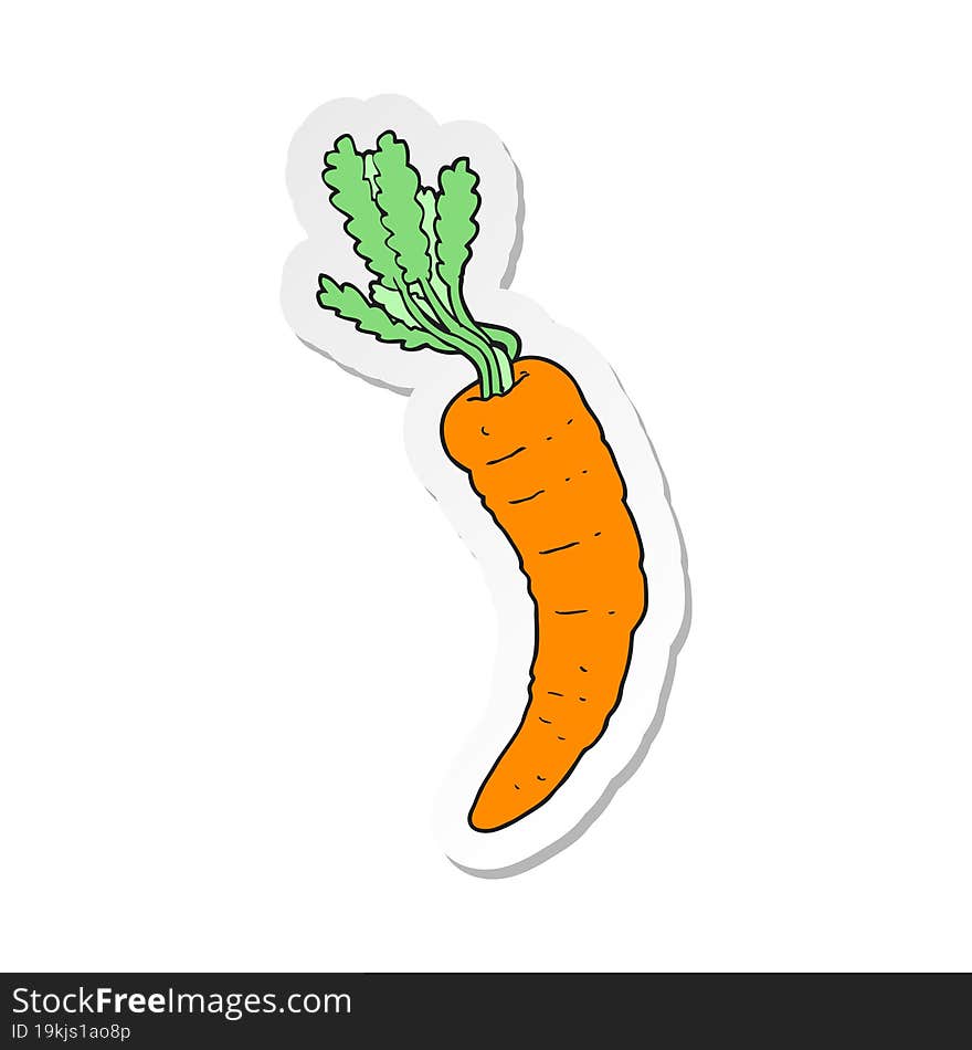 sticker of a cartoon carrot