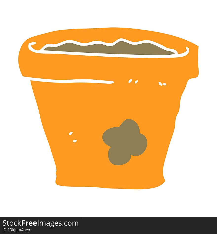 flat color style cartoon plant pot