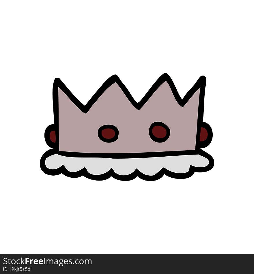 cartoon doodle silver crown