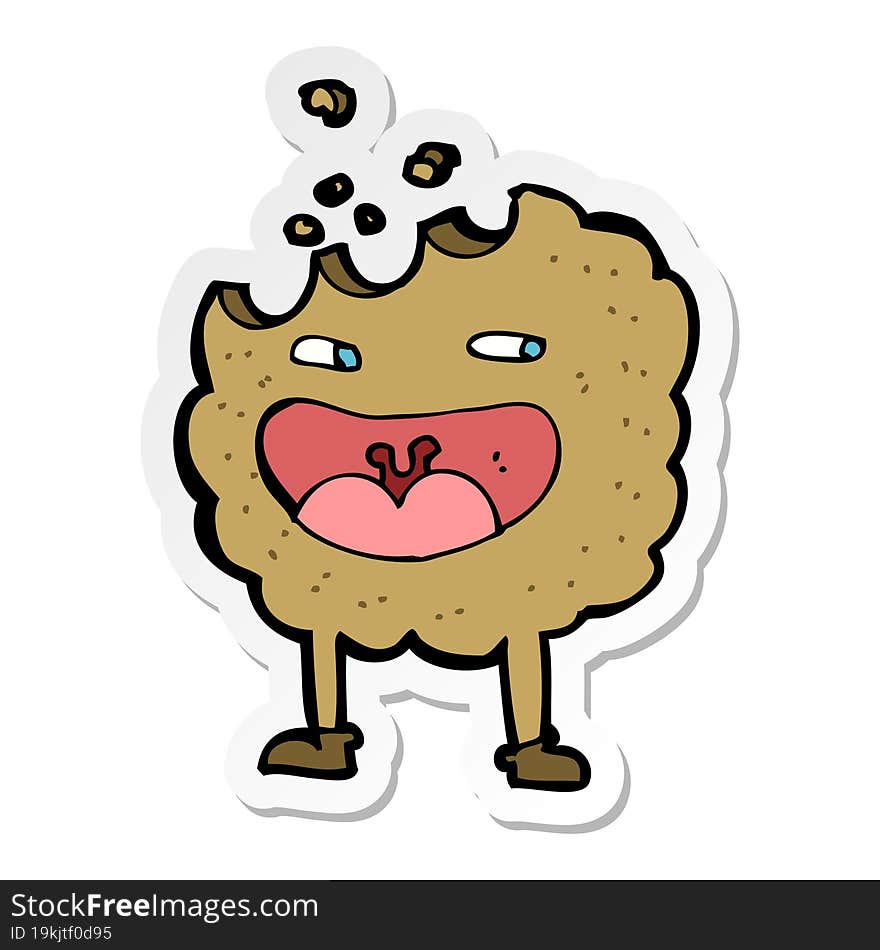 sticker of a cookie cartoon character