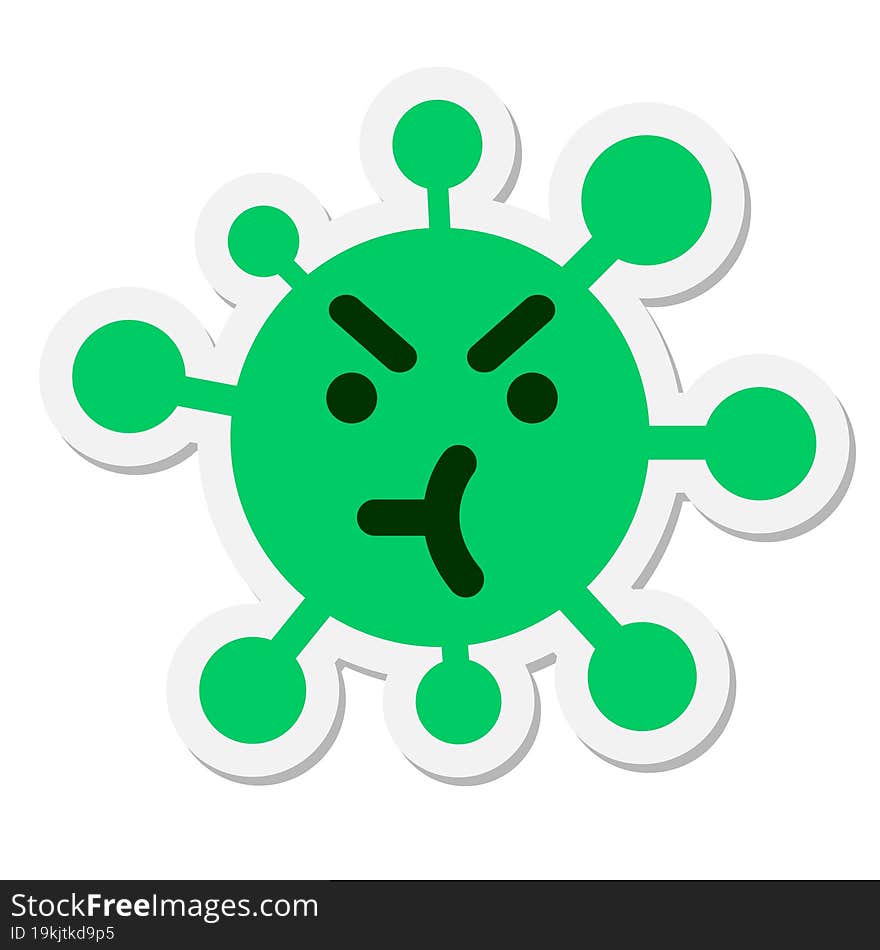 Simple Annoyed Virus Sticker