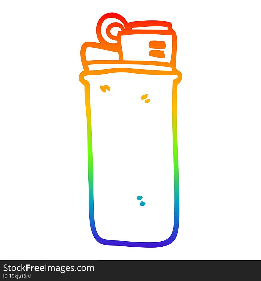 rainbow gradient line drawing cartoon disposable lighter