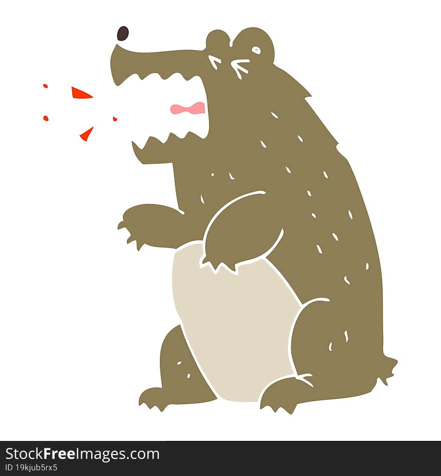 flat color illustration of bear. flat color illustration of bear