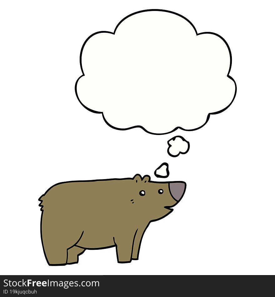 cartoon bear and thought bubble