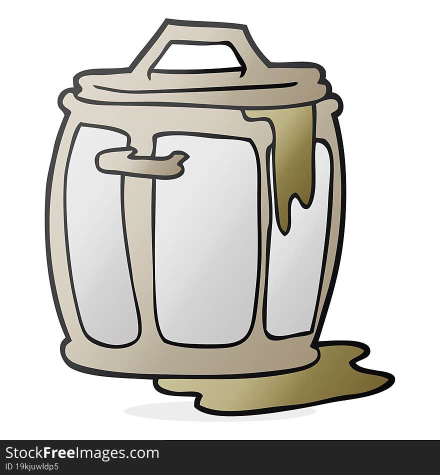 freehand drawn cartoon dirty garbage can