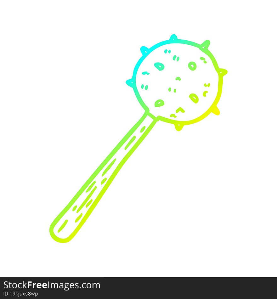 cold gradient line drawing medieval mace weapon