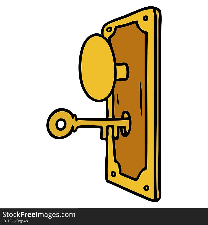 hand drawn cartoon doodle of a door handle