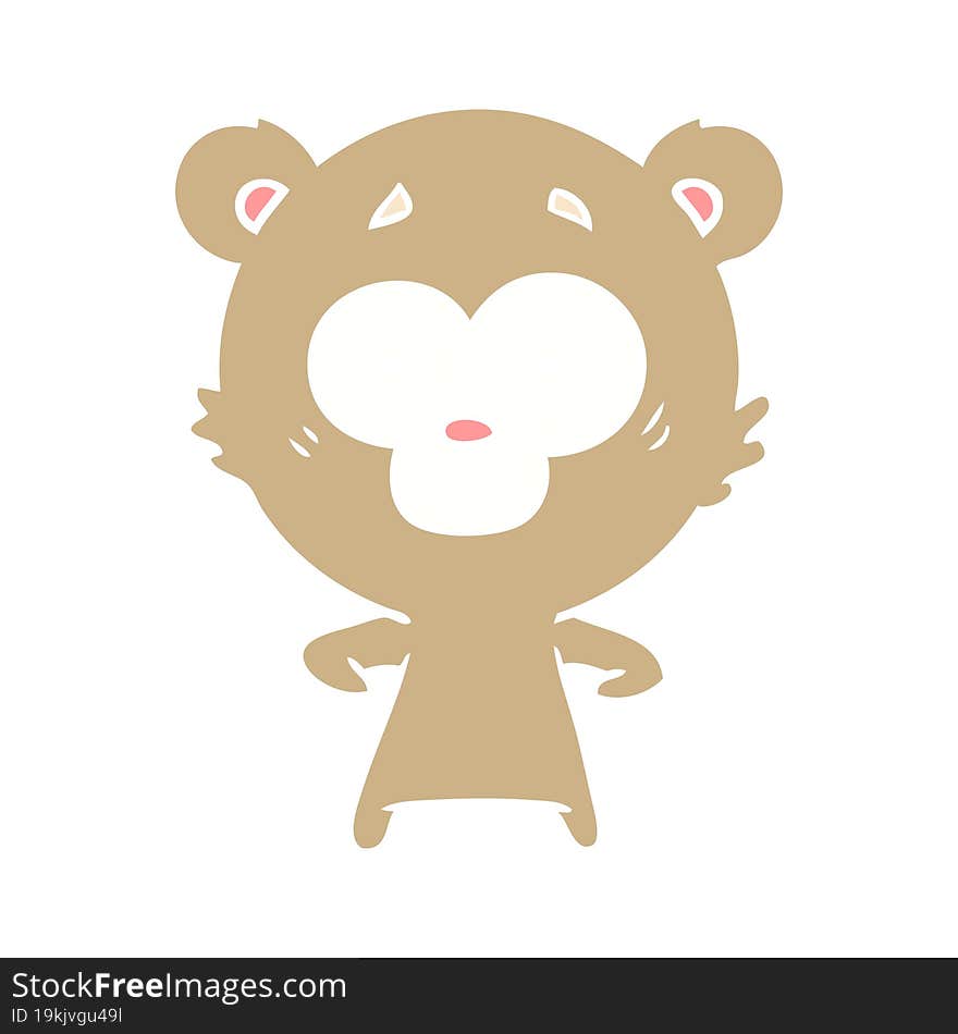 bear flat color style cartoon chraracter