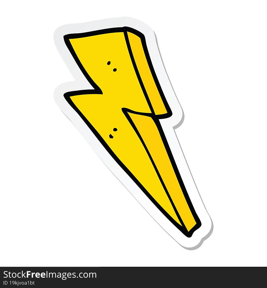 Sticker Of A Cartoon Lightning Bolt