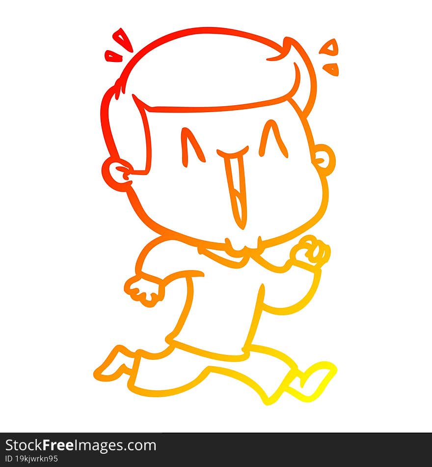 warm gradient line drawing cartoon excited man