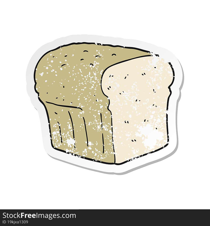 retro distressed sticker of a cartoon bread