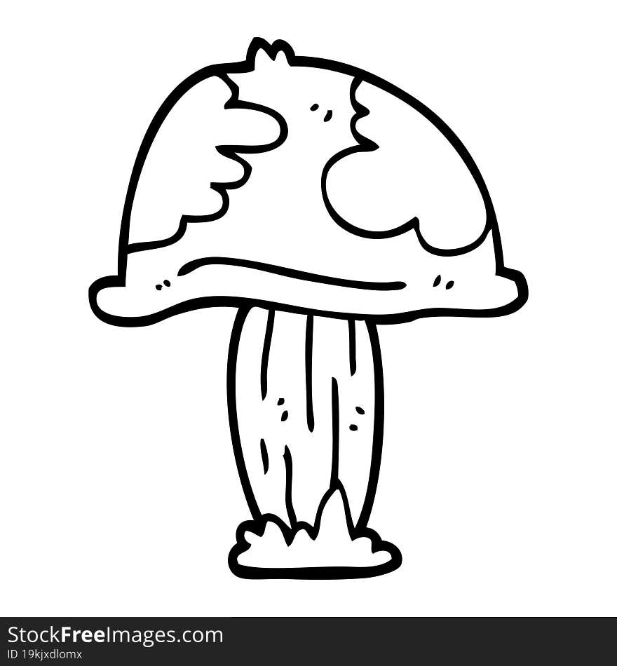 line drawing cartoon wild mushroom