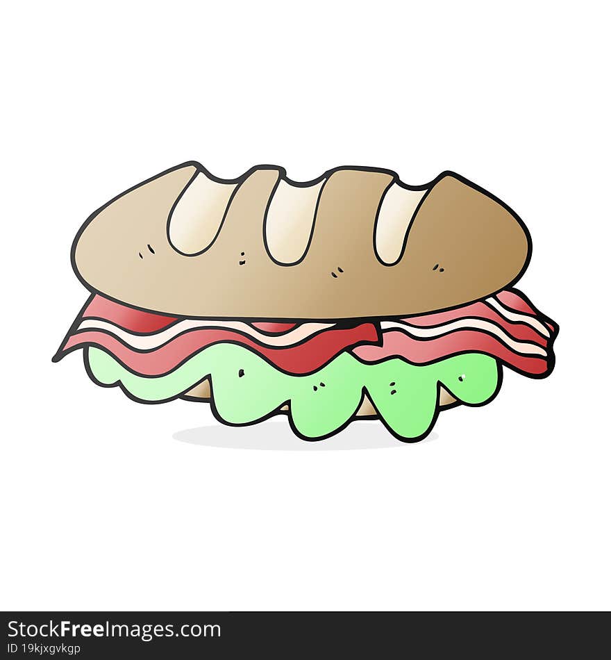 cartoon huge sandwich