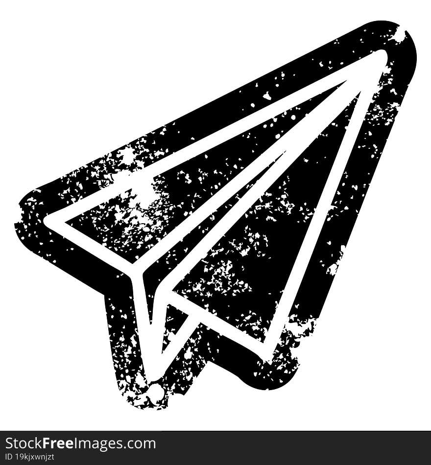 paper plane distressed icon symbol