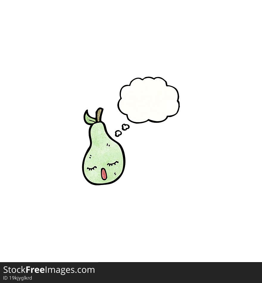 cute pear with thought bubble