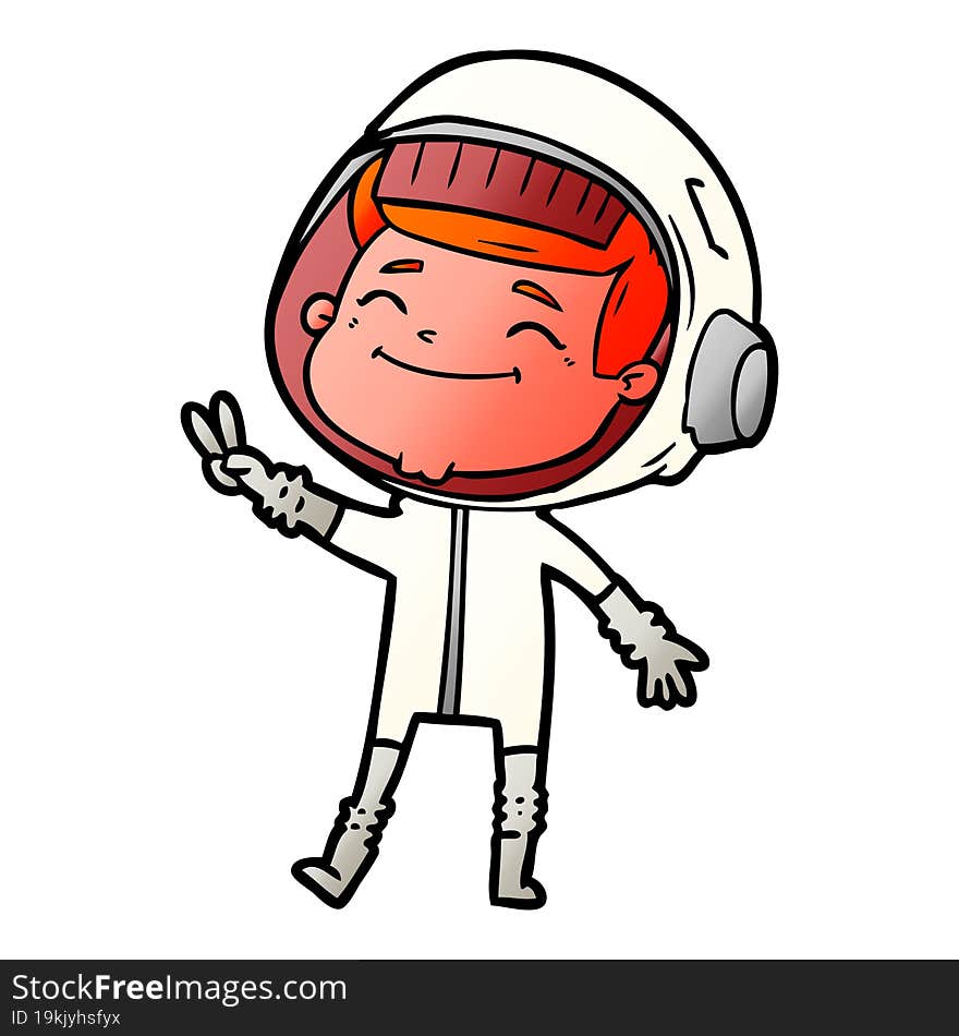 happy cartoon astronaut. happy cartoon astronaut