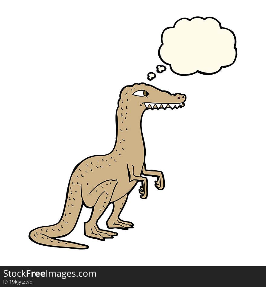 cartoon dinosaur with thought bubble