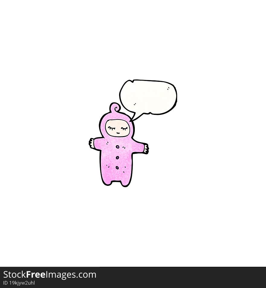 cartoon baby with speech bubble