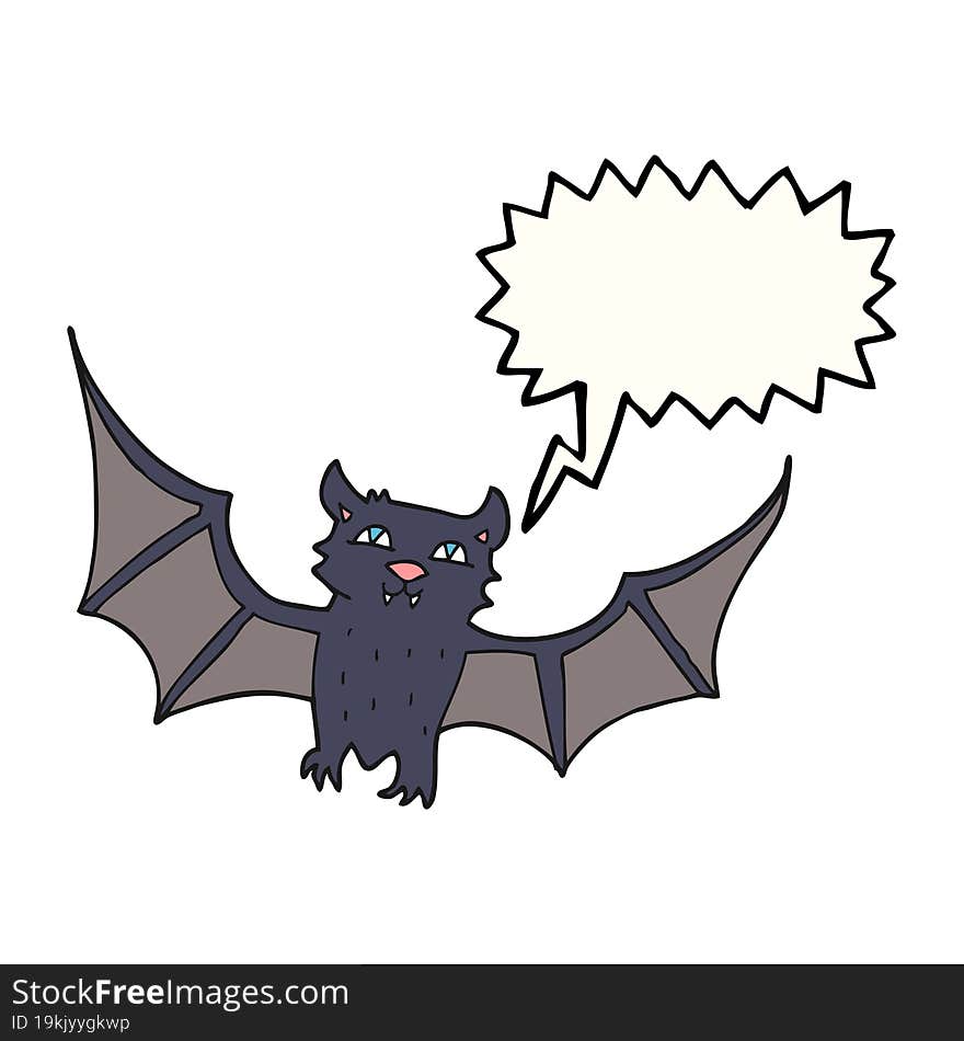 speech bubble cartoon halloween bat