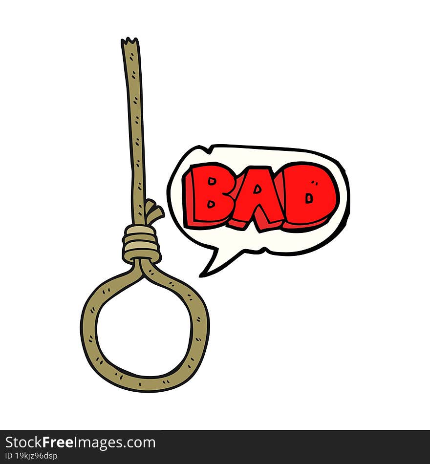 speech bubble cartoon noose