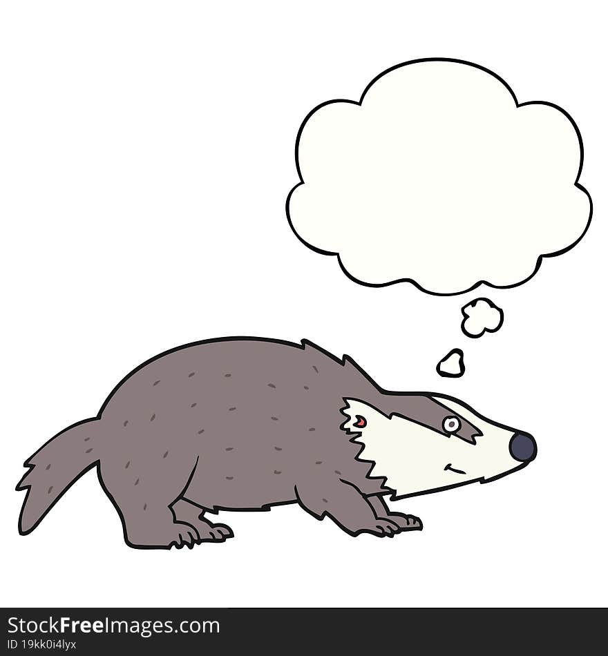 cartoon badger and thought bubble