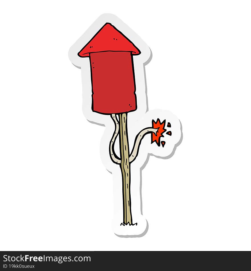 Sticker Of A Cartoon Firework