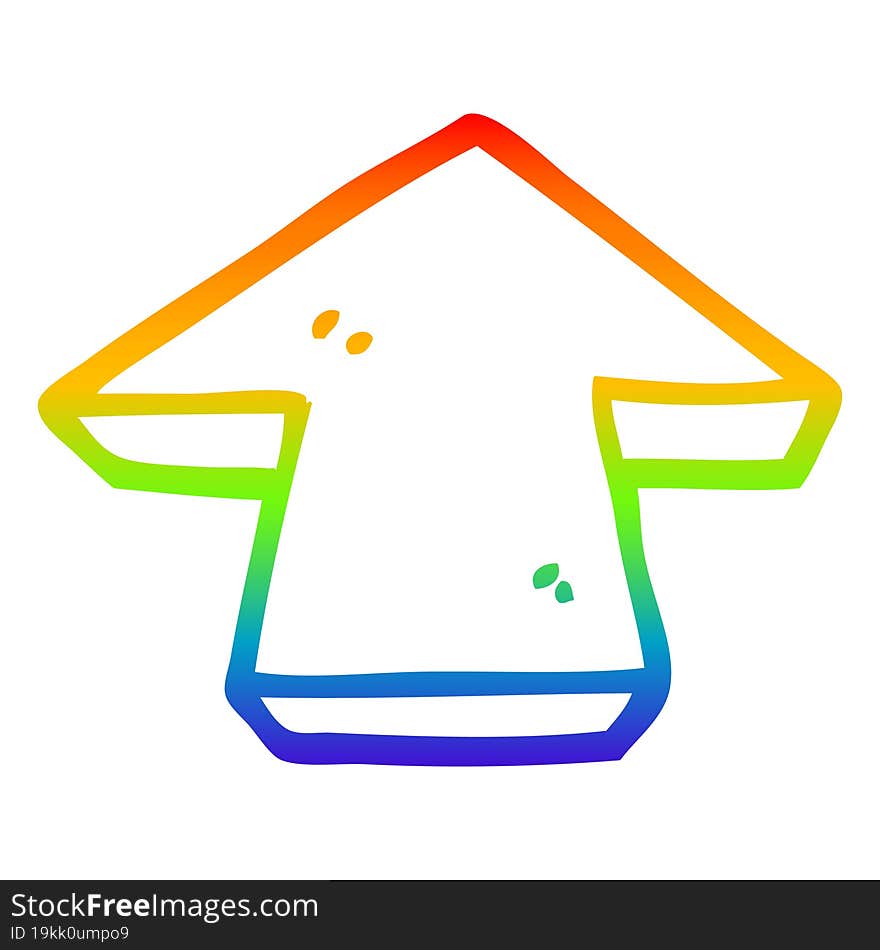 rainbow gradient line drawing cartoon arrow symbol