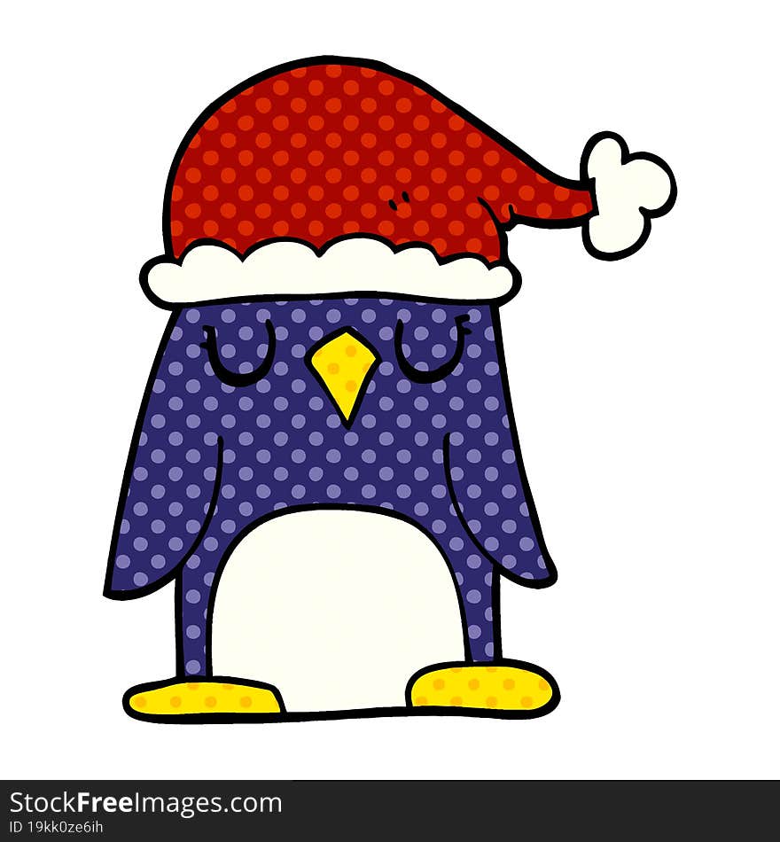 cartoon doodle christmas penguin