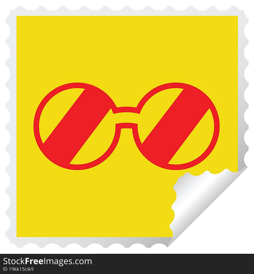 Spectacles  Square Peeling Sticker