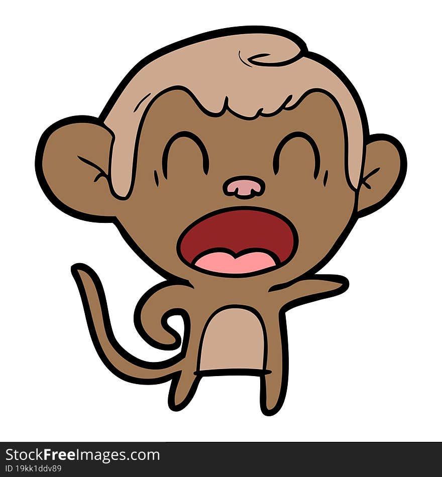 shouting cartoon monkey. shouting cartoon monkey