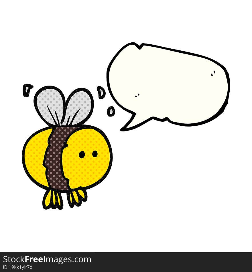 comic book speech bubble cartoon bee