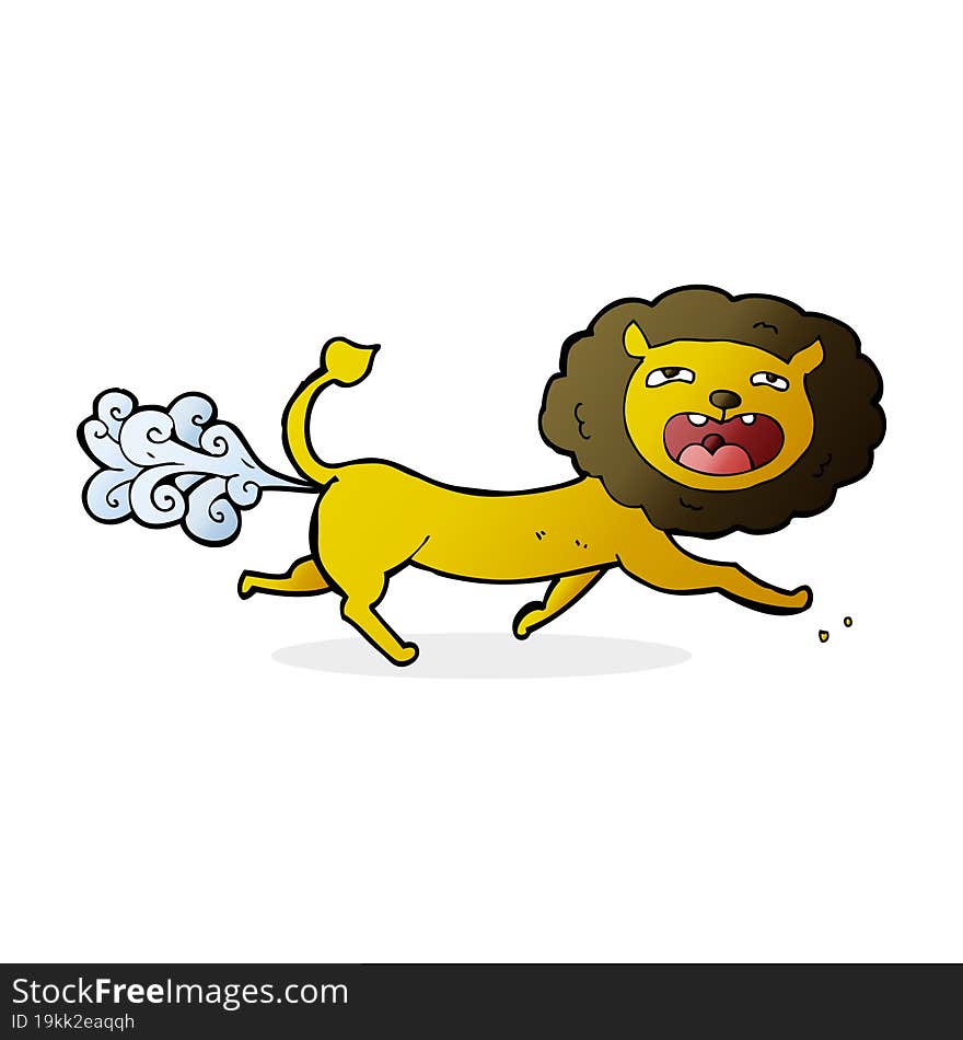 cartoon farting lion