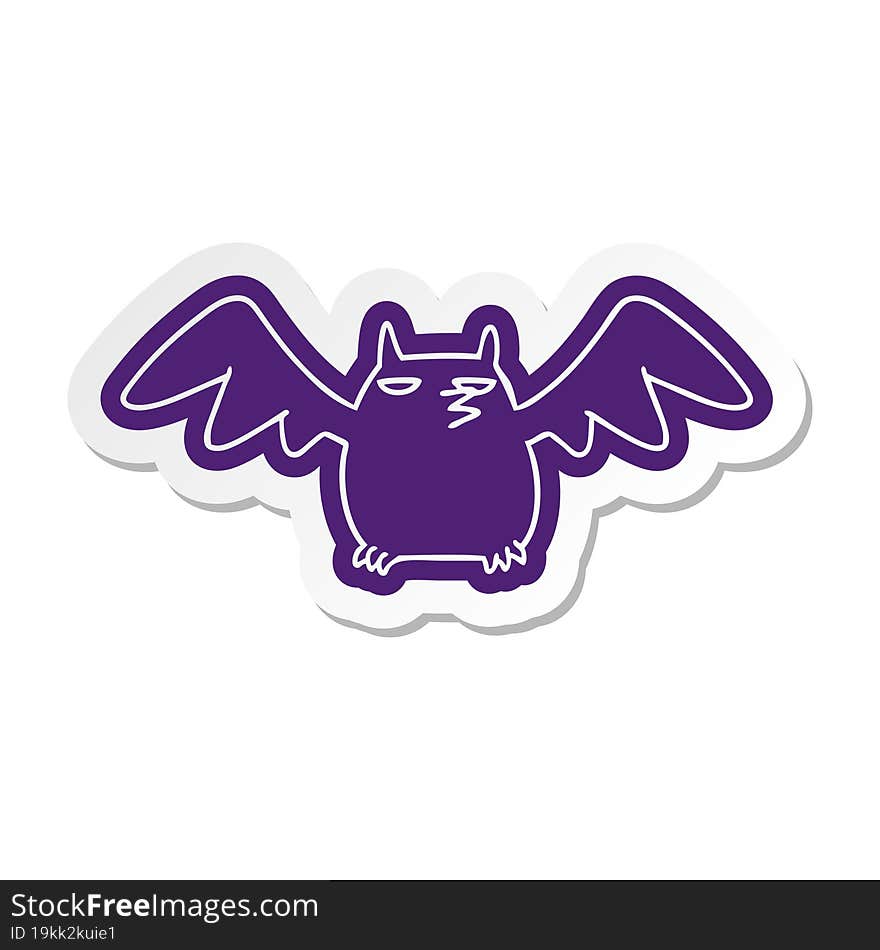 cartoon sticker of a night bat