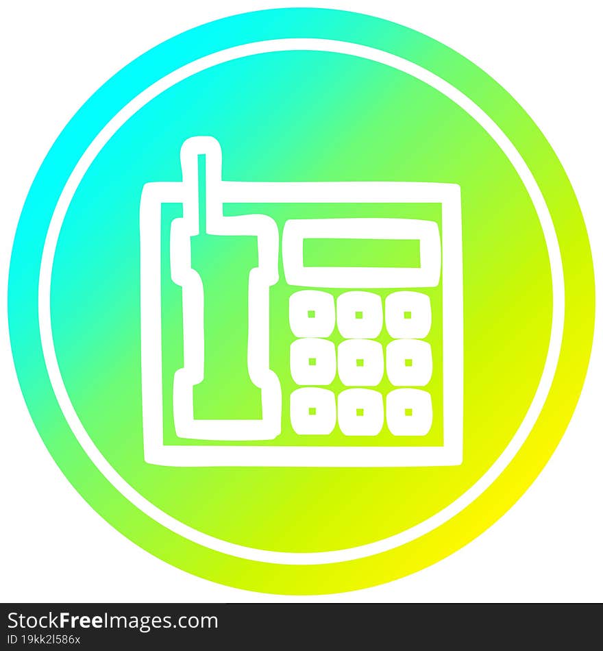 office telephone circular in cold gradient spectrum