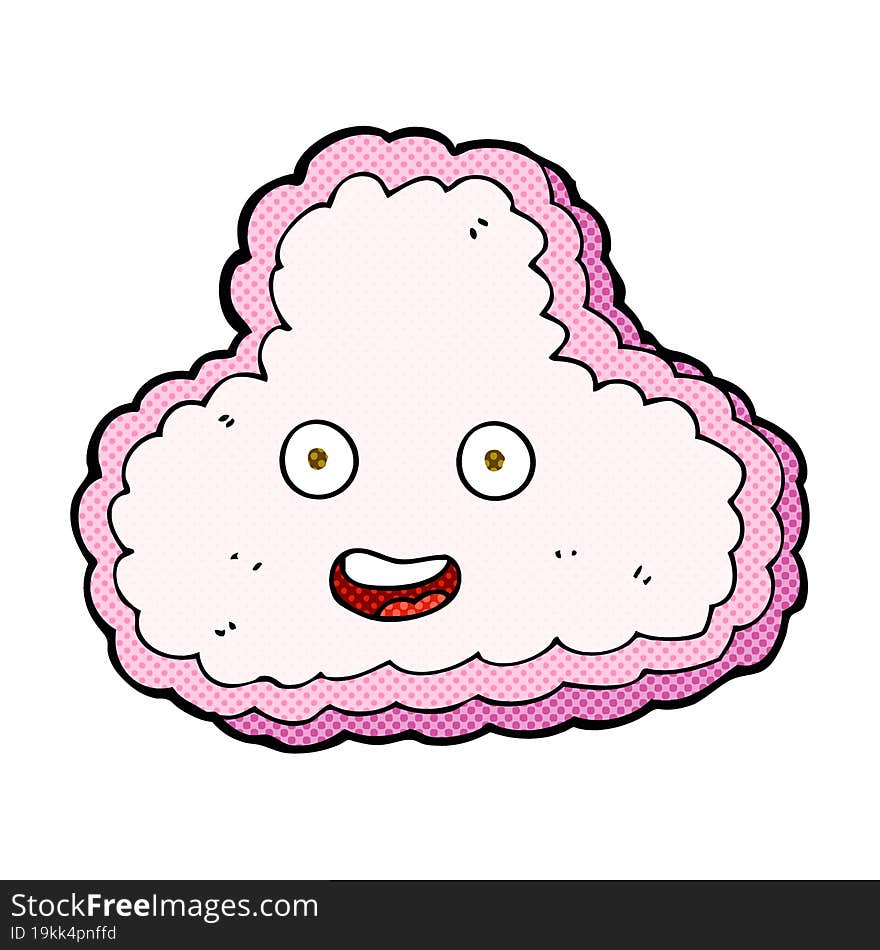 Cartoon Happy Pink Cloud