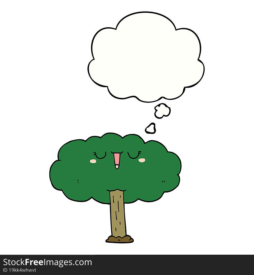 cartoon tree and thought bubble