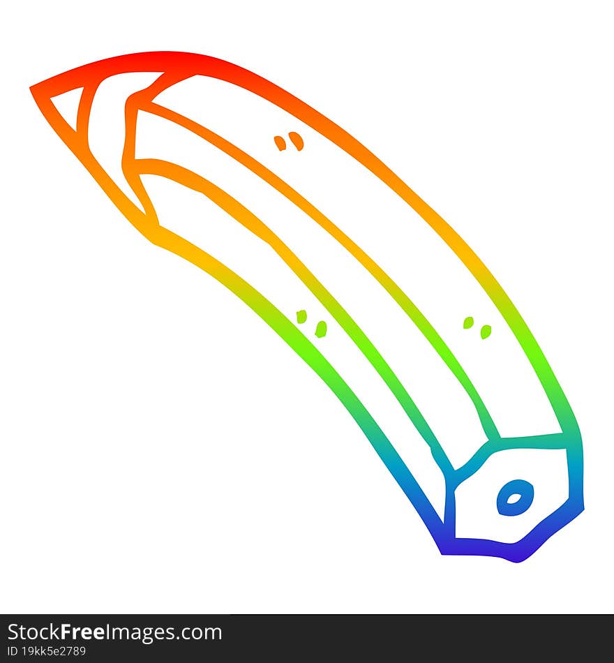 rainbow gradient line drawing of a cartoon colored pencil