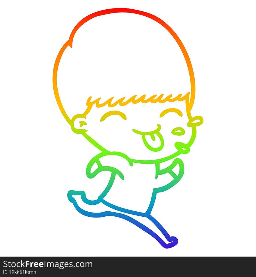 rainbow gradient line drawing cartoon rude man