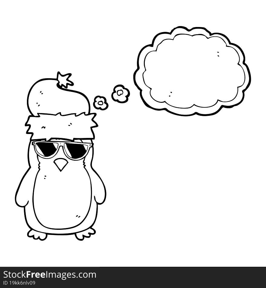 thought bubble cartoon cool christmas robin