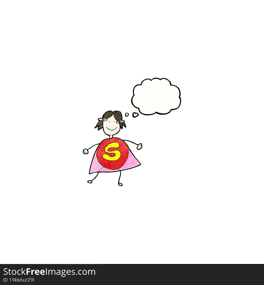 child\'s drawing of a superhero girl