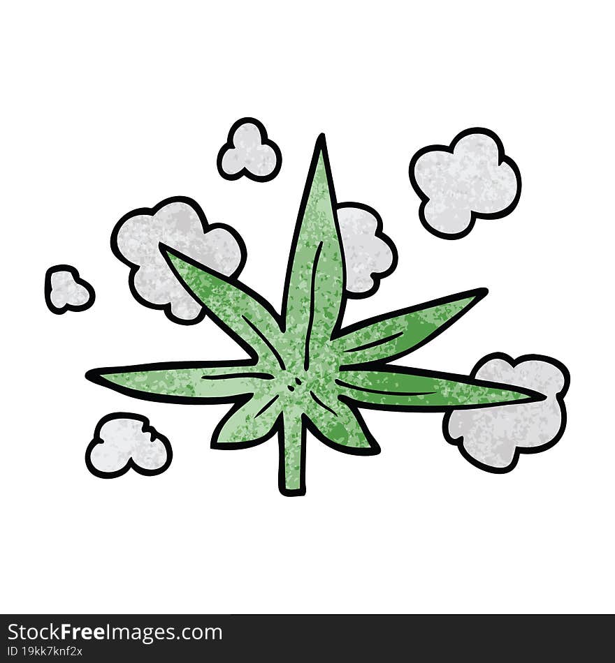 cartoon doodle marijuana leaf