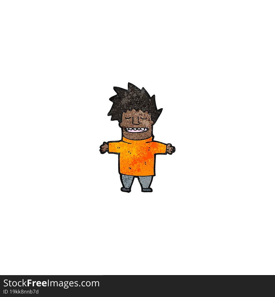 cartoon man with open arms