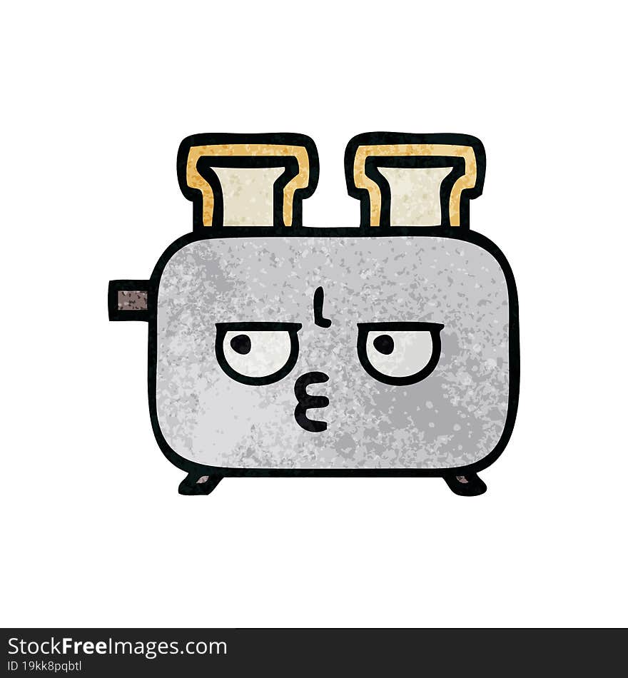 Retro Grunge Texture Cartoon Of A Toaster